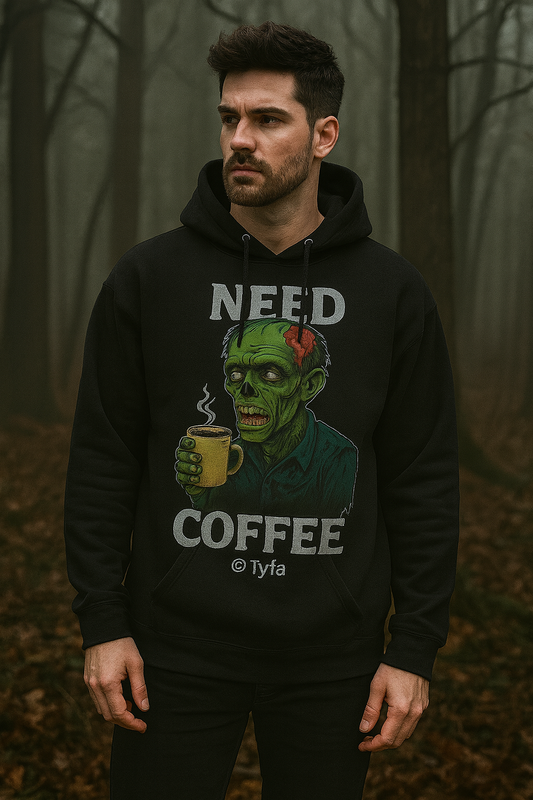 Hoodie “Need Coffee” – Tyfa Undead Collection